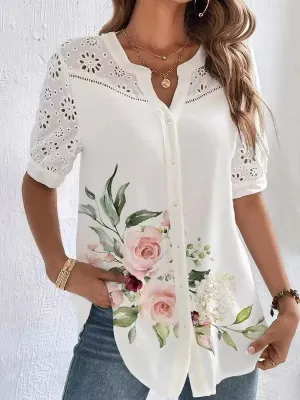 Zoey | Embroidered Short Sleeve Shirt