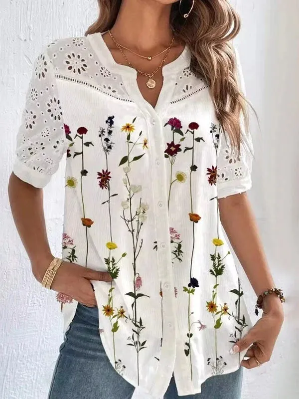 Zoey | Embroidered Short Sleeve Shirt